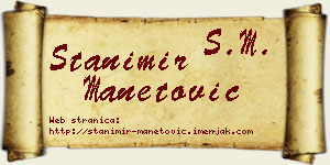 Stanimir Manetović vizit kartica